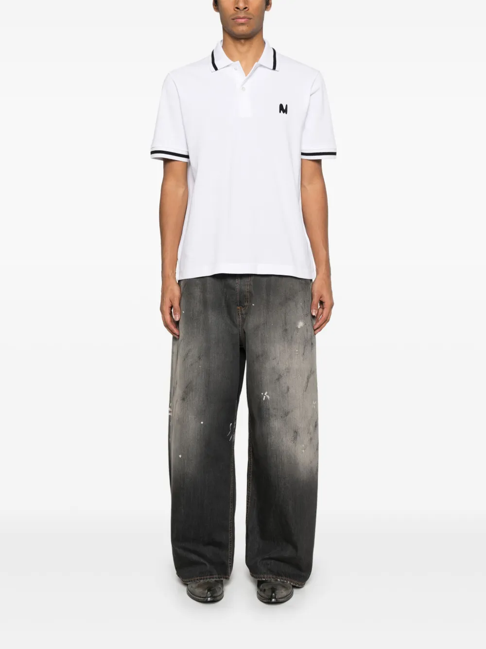 MSGM logo-embroidered polo shirt - Wit