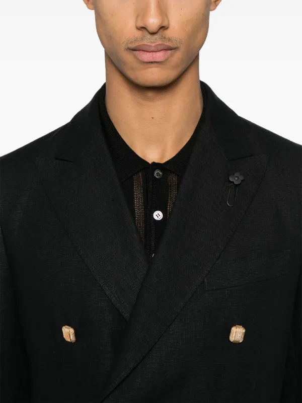 セットアップ Lardini Black Double-Breasted Suit Lardini Black Double-Breasted Suit | ShopSimon