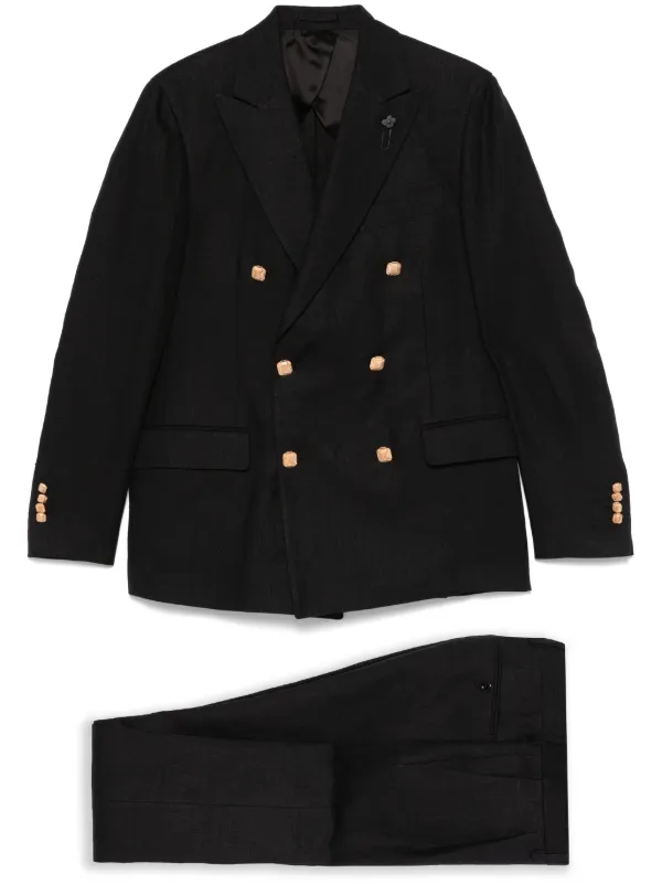セットアップ Lardini Black Double-Breasted Suit Lardini double-breasted Suit | Black | FARFETCH