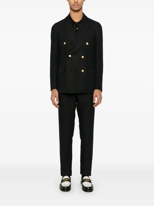 セットアップ Lardini Black Double-Breasted Suit Lardini double-breasted Suit | Black | FARFETCH