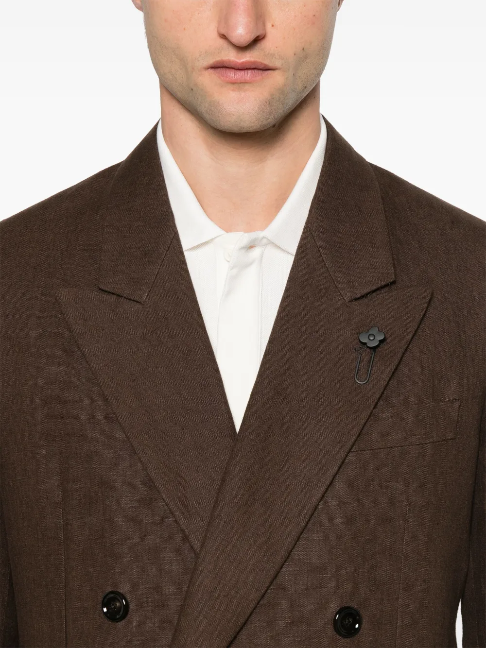 Lardini Linnen blazer Bruin