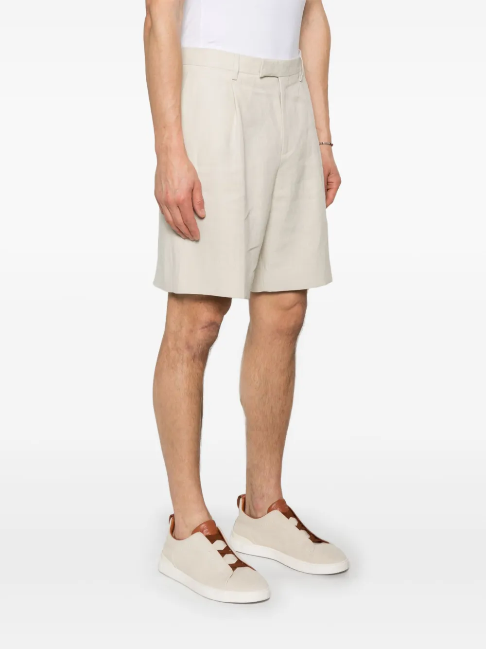 Lardini Linnen shorts Beige