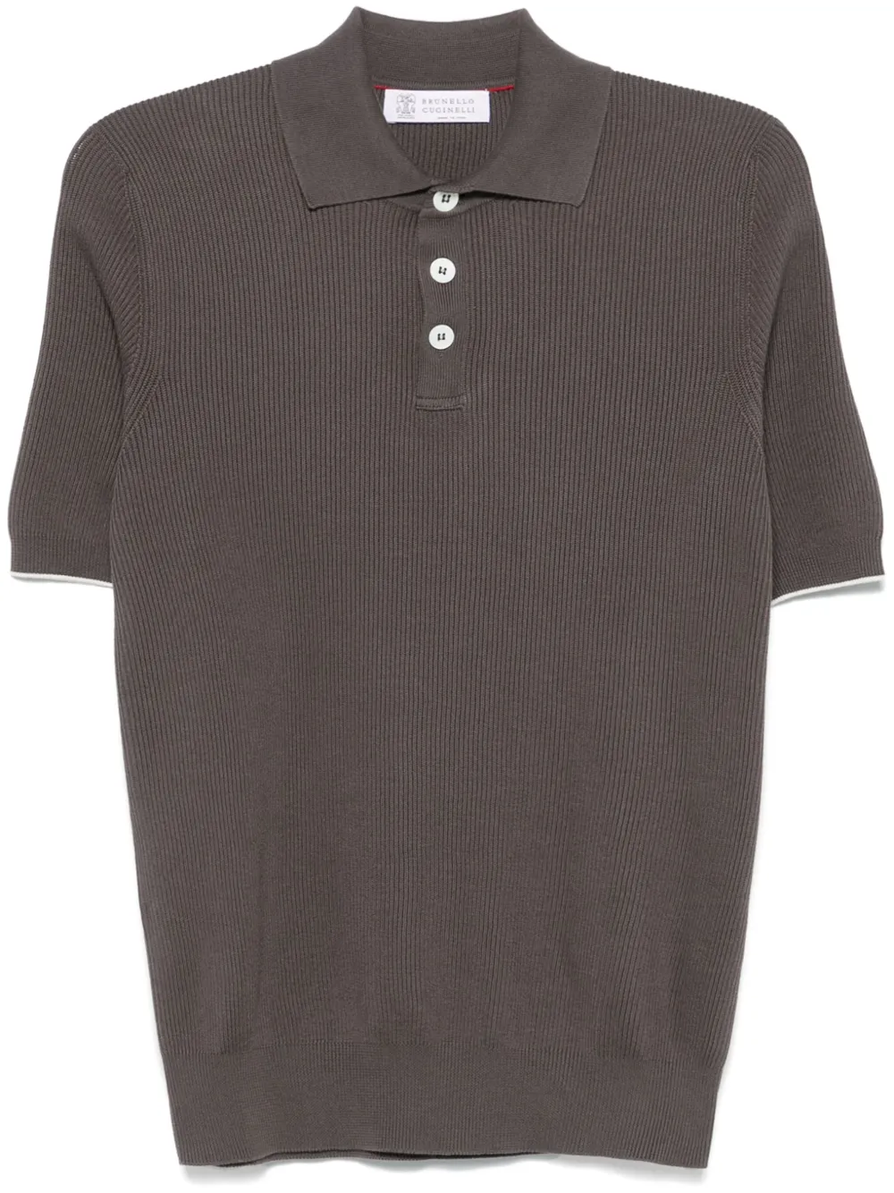 Brunello Cucinelli playera tipo polo tejida de canalé | gris | Image 1