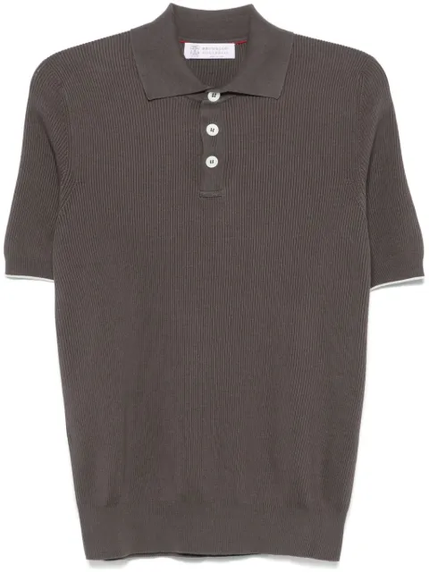 Brunello Cucinelli ribbed-knit polo shirt