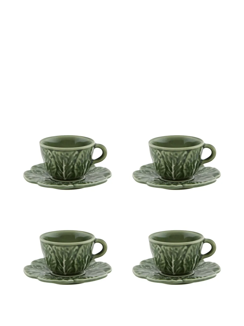 Bordallo Pinheiro Cabbage Kaffeetasse und Untersetzer | Grün | Image 1