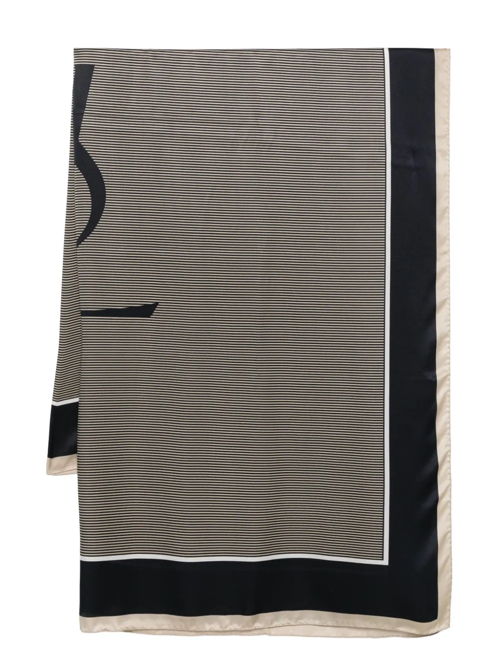 Saint Laurent Cassandre Stripe Silk Charmeuse Scarf In Blue