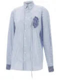 Ottolinger patch-detail striped shirt - Blue