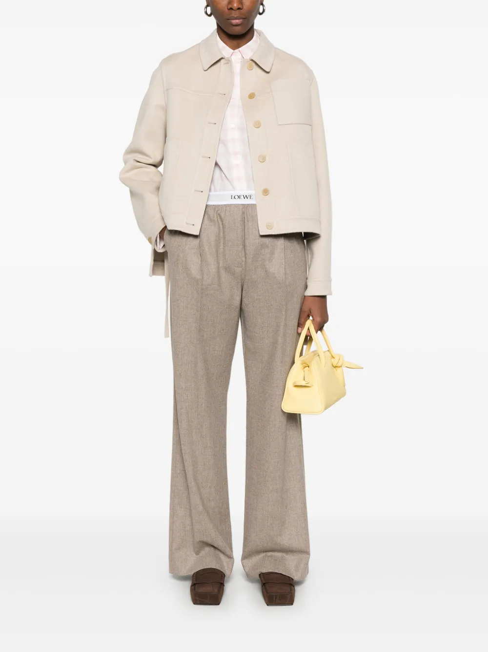 Image 2 of LOEWE mélange-effect trousers