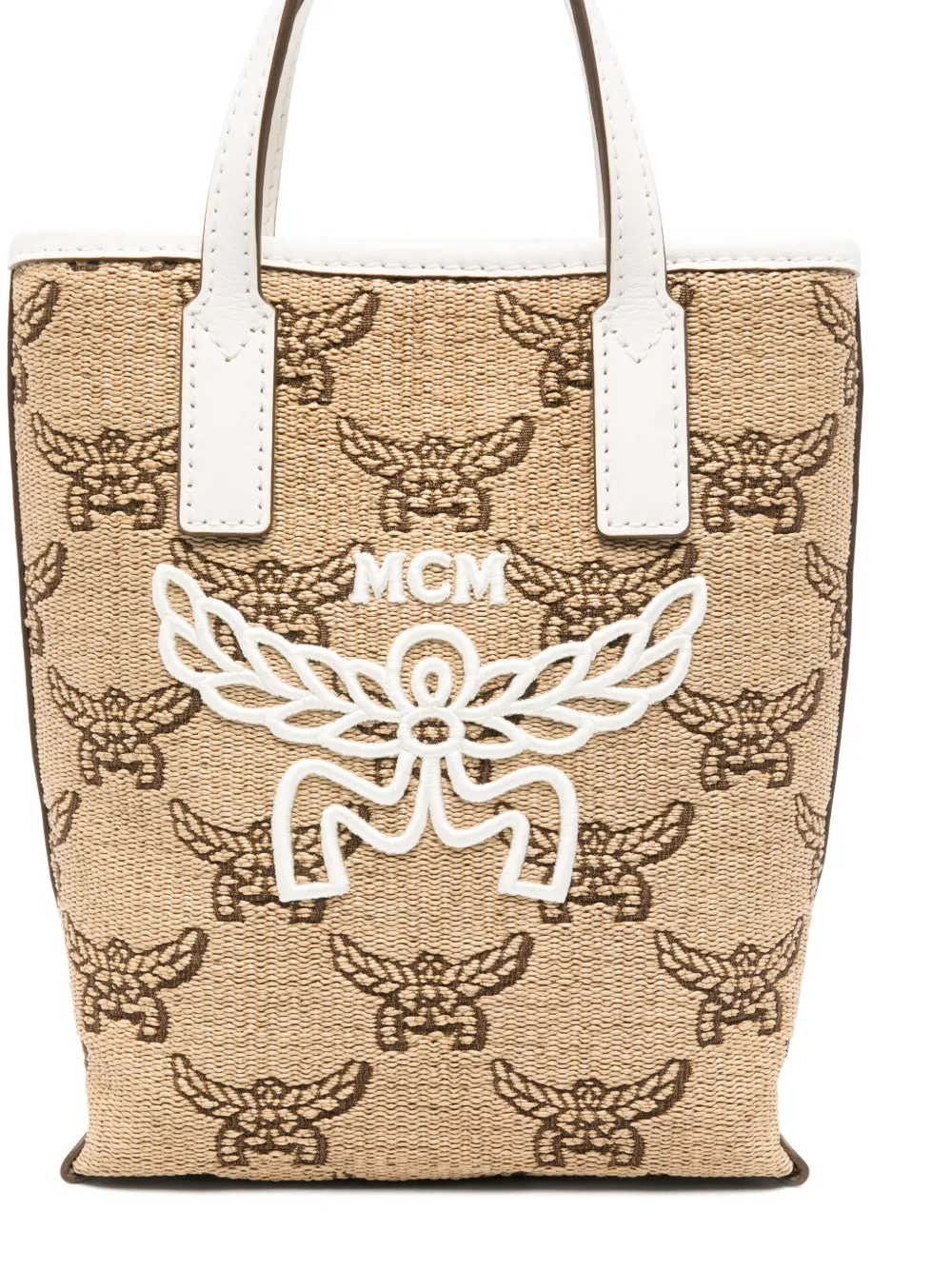 MCM Shopper met geborduurd logo Beige