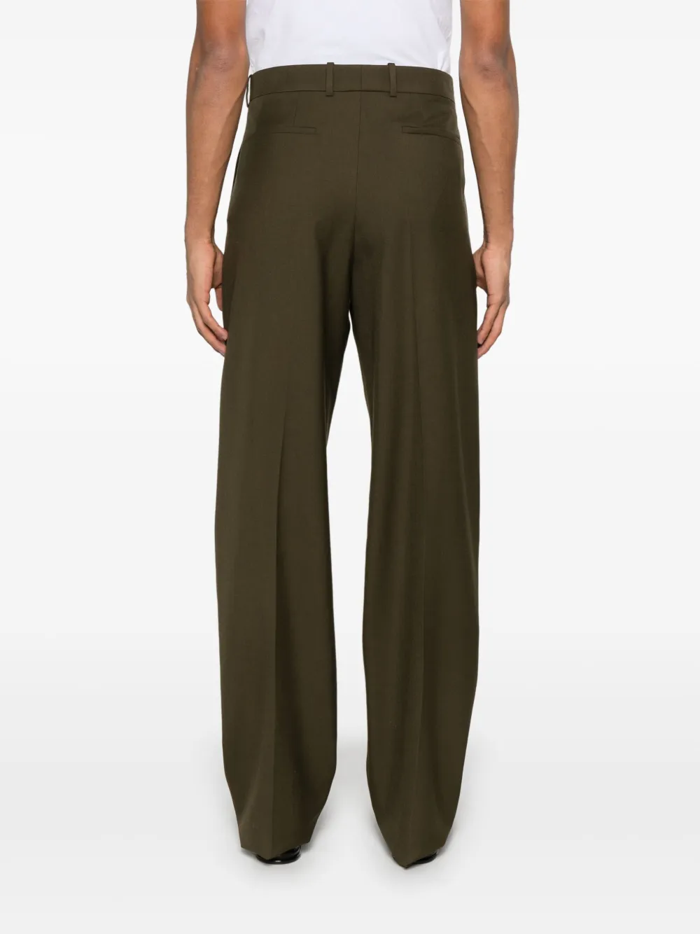 Saint Laurent Wollen gabardine broek Groen