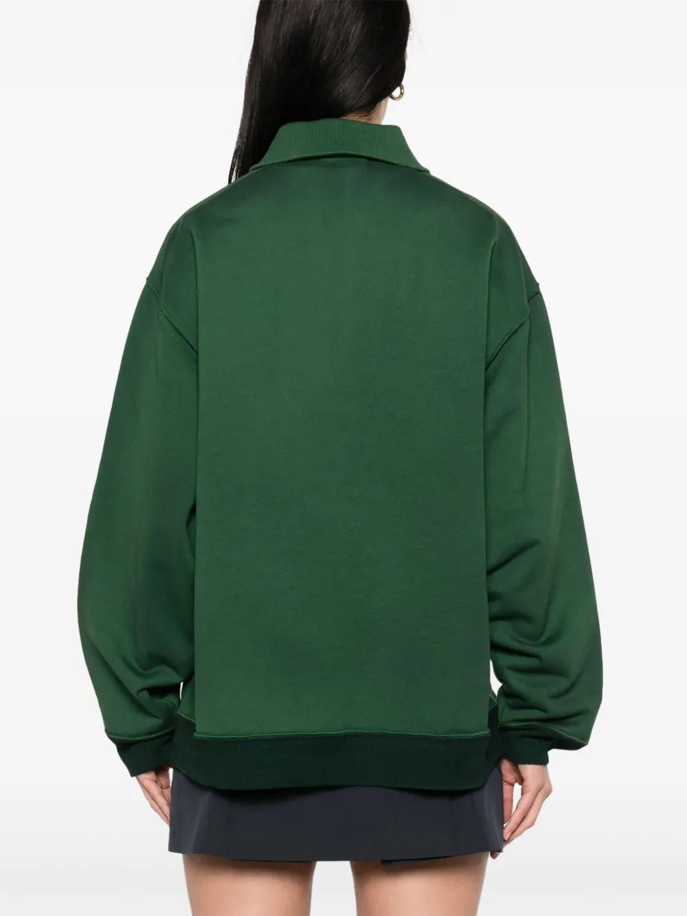 Miu Poloshirt met logopatch en rits Groen