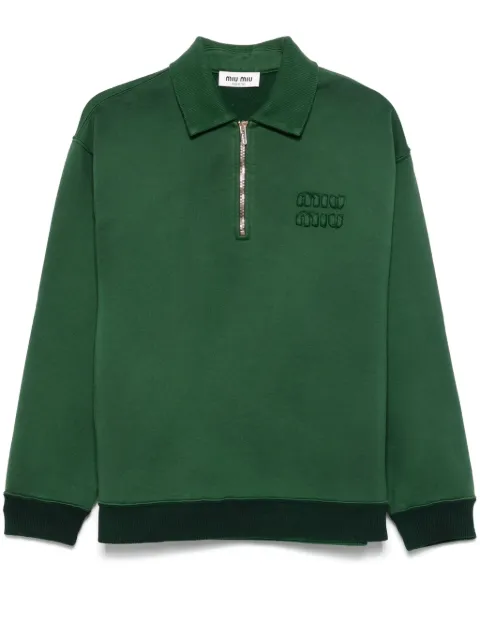 Miu Miu logo-patch zip polo