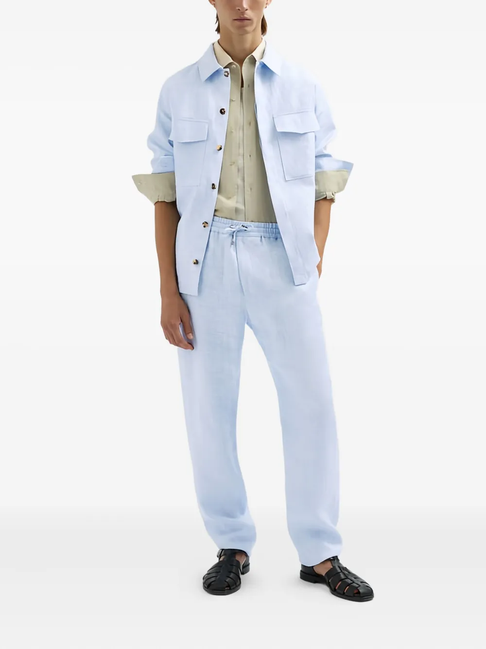 Agnona linen shirt - Blauw