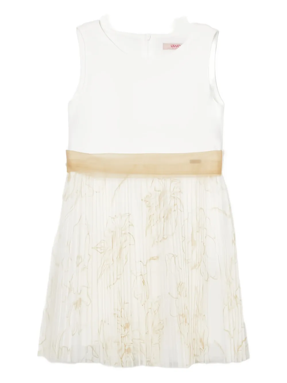 LIU JO pleated flower dress - ホワイト LIU JO pleated flower dress - ホワイト