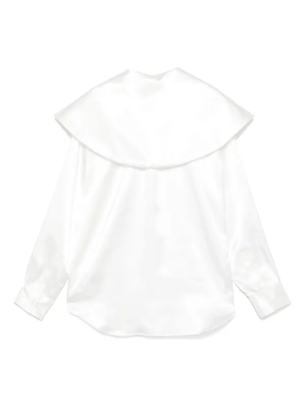 COMME des GARCONS COMME des GARCONS / コムコム | AD2025 | ポリエステル ラウンドカラー シャツ | S | ホワイト | レディース コムデギャルソンCOMME des GARCONS ポリラウンドカラーシャツ 白S (K
