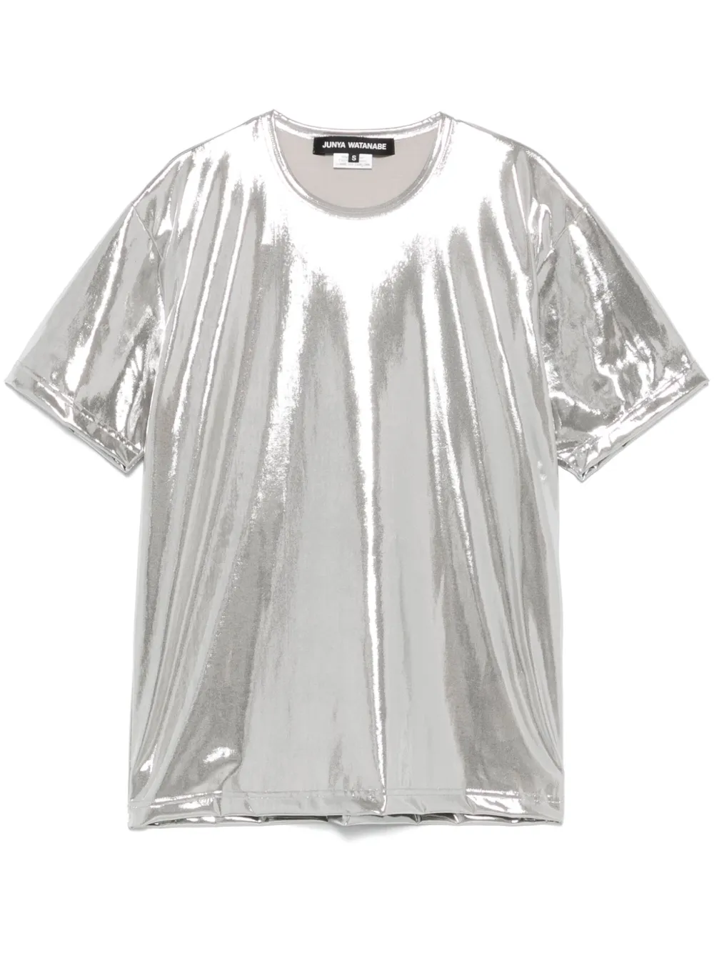 Junya Watanabe T-shirt met metallic afwerking Zilver