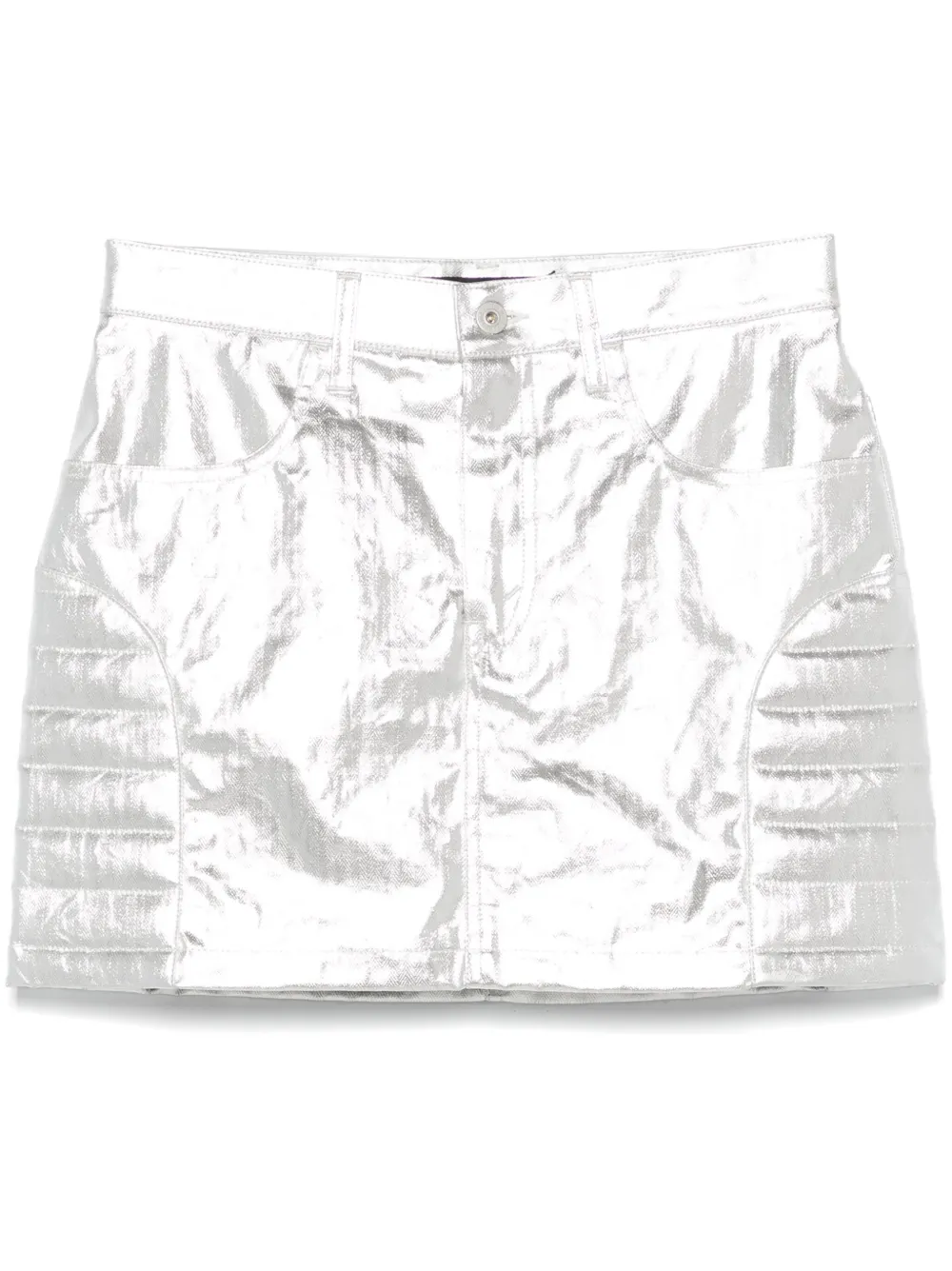 metallic-finish mini skirt