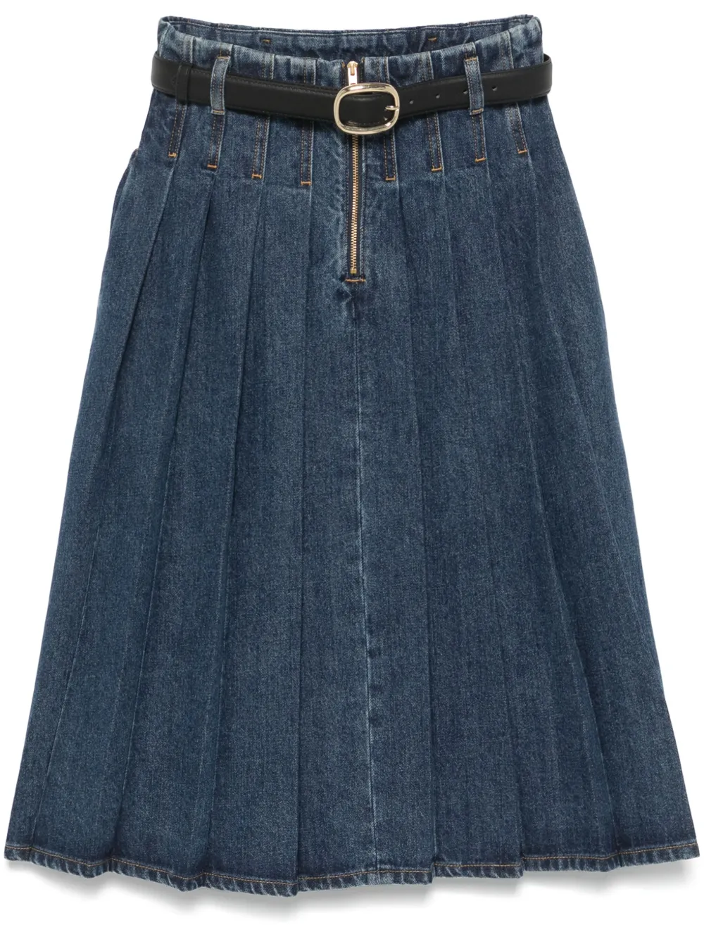 denim midi skirt