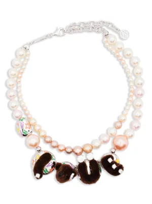 関税送料込 YVMIN ベアパールネックレス Paradise / Mini Flocked Bear Flowers Pearl Necklace – YVMIN
