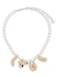 YVMIN bear-motif necklace - White