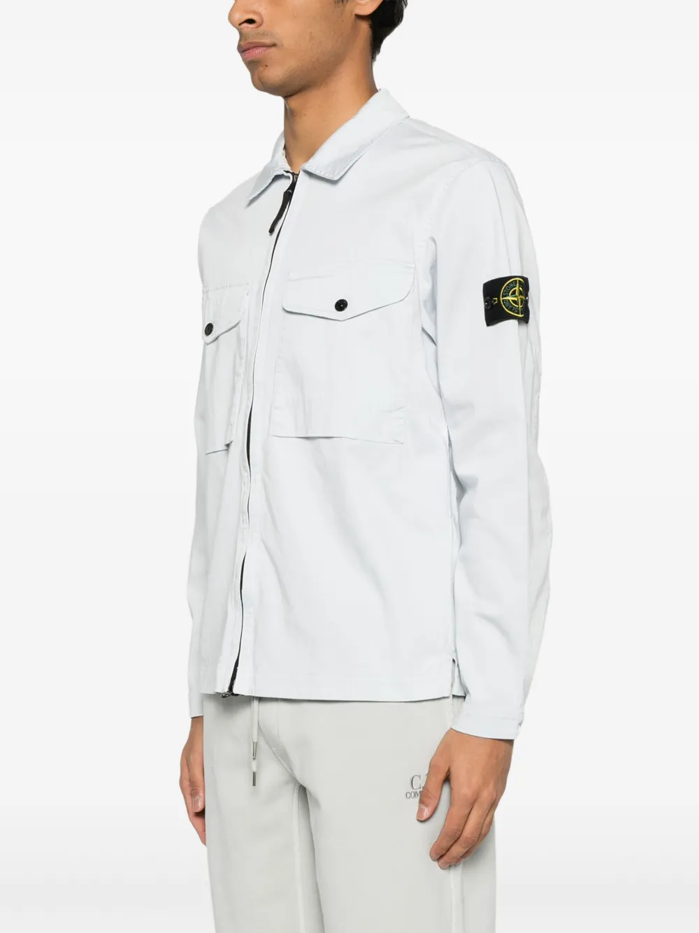 Stone Island Shirtjack van stretch-katoen Blauw