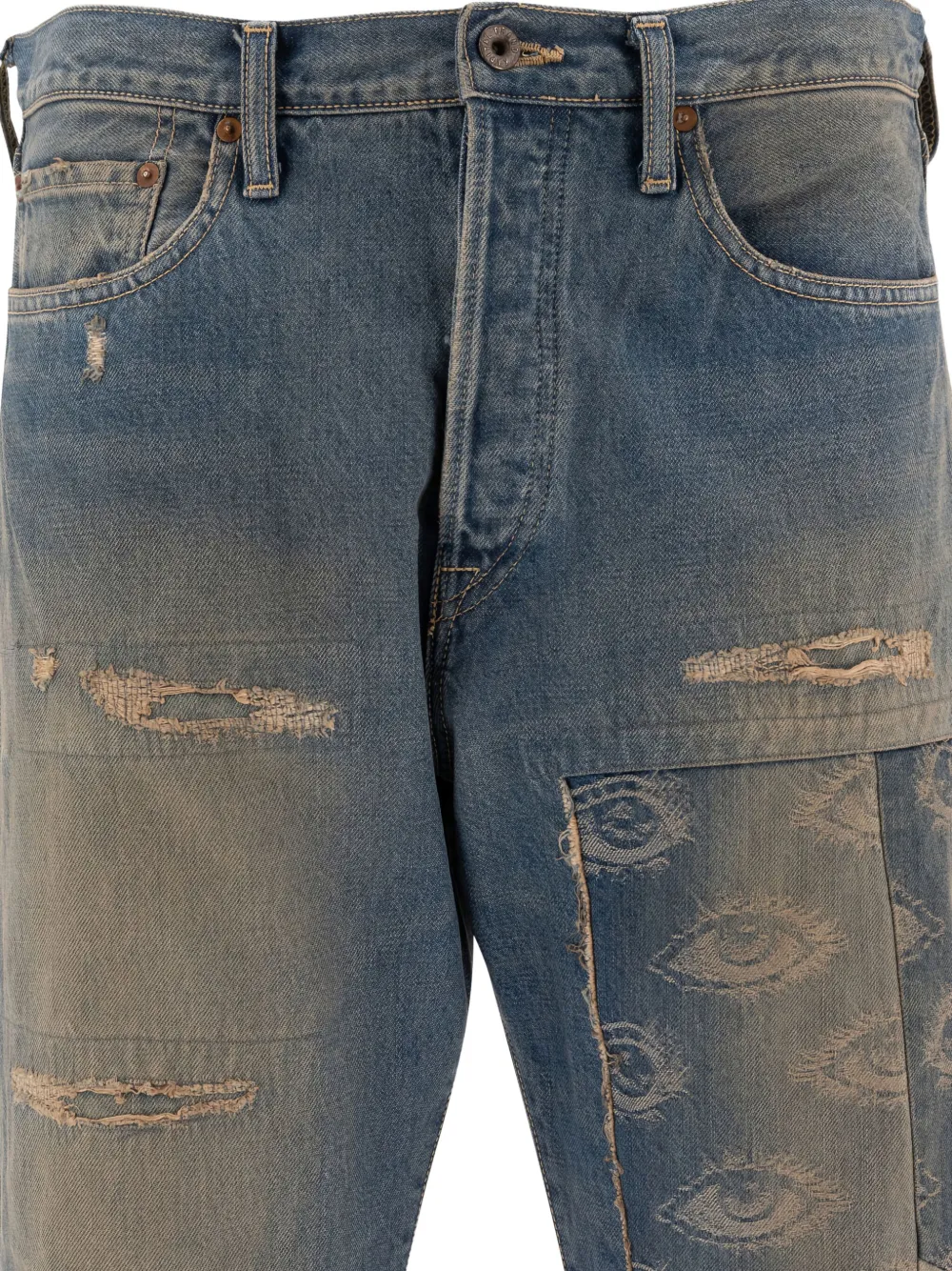 KAPITAL EYE-MOTIF JEANS