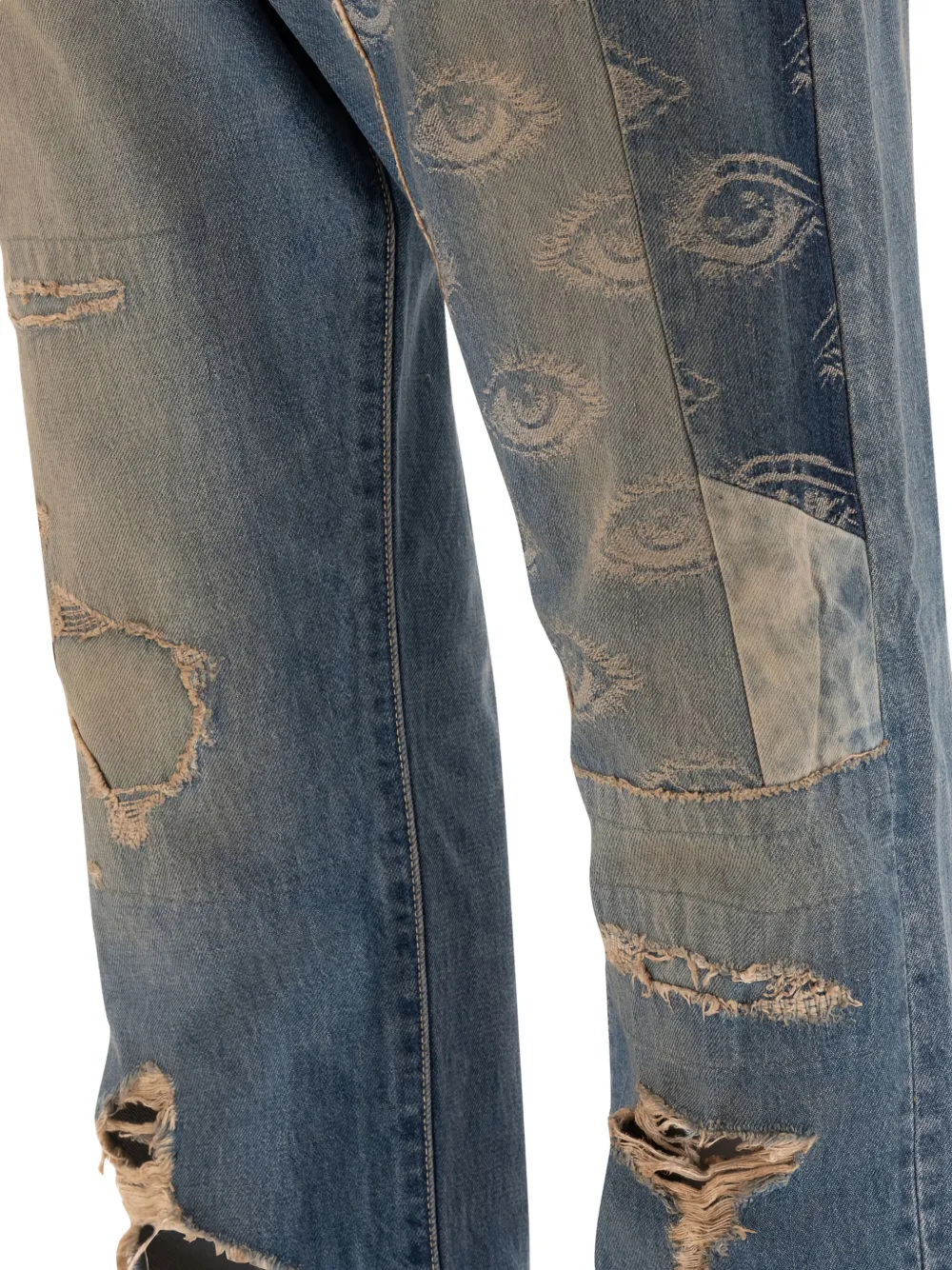 KAPITAL EYE-MOTIF JEANS