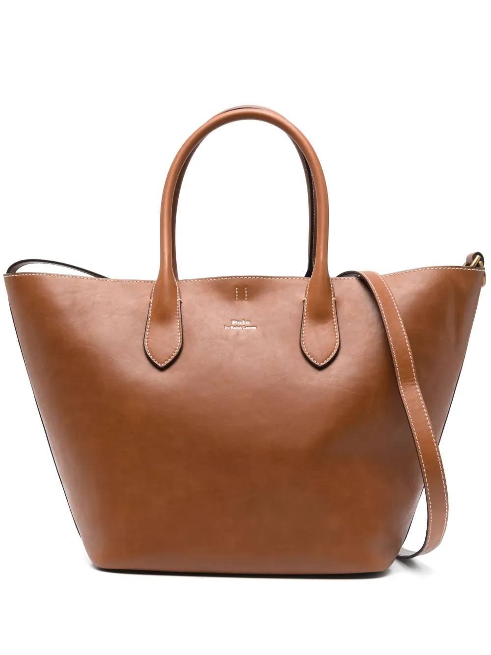 Polo Ralph Lauren Leren shopper Bruin