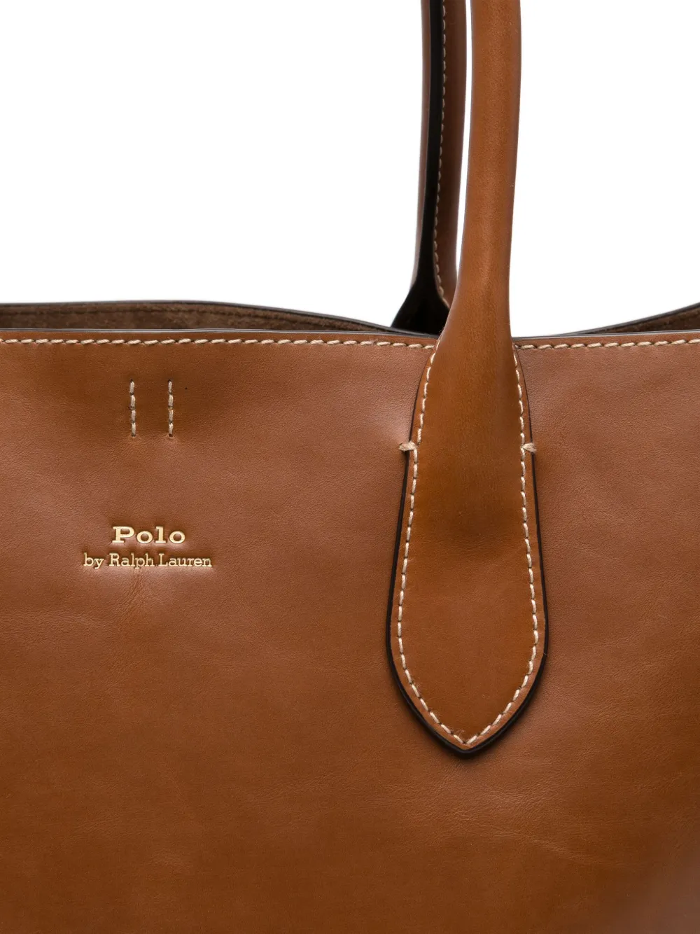 Polo Ralph Lauren Leren shopper Bruin