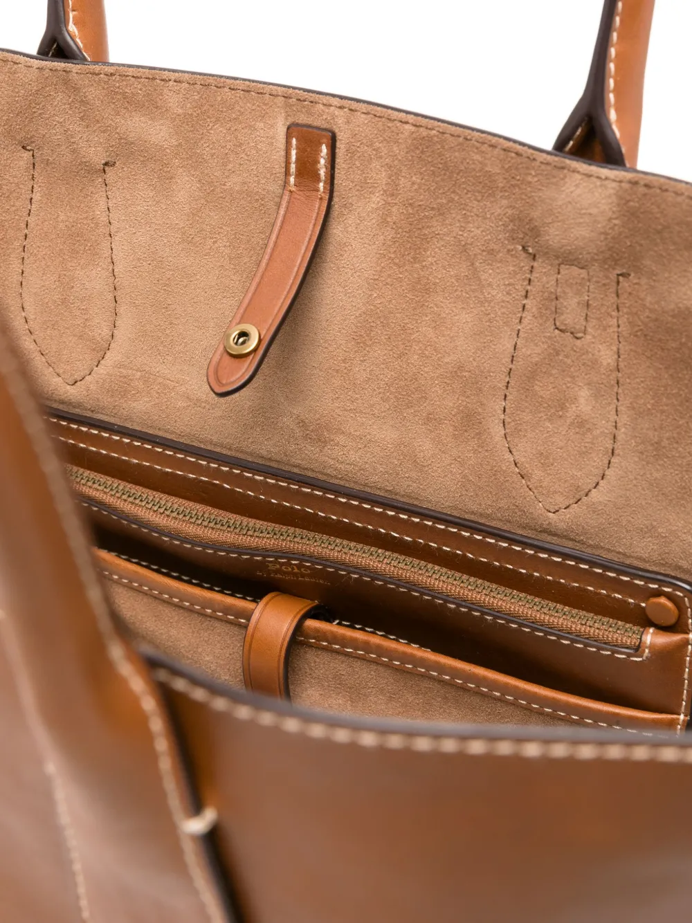 Polo Ralph Lauren Leren shopper Bruin