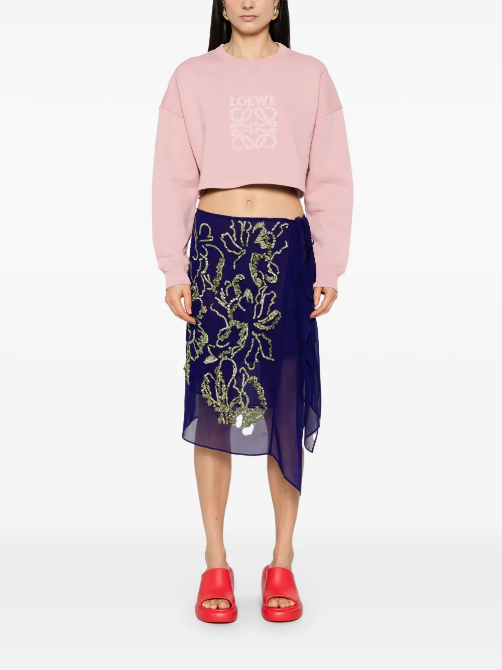 LOEWE Cropped sweater - Roze