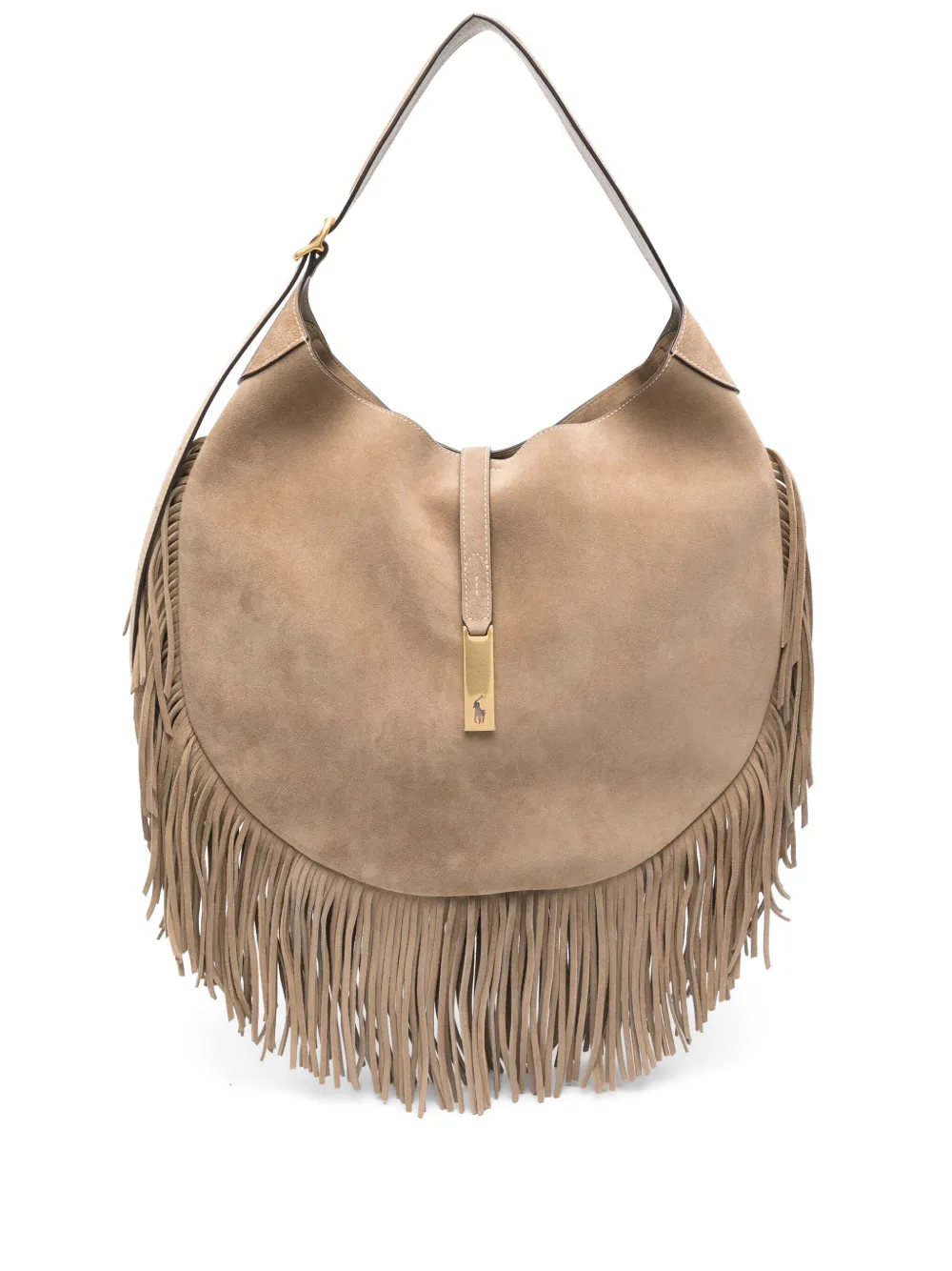 Polo Ralph Lauren Schoudertas met franje detail Beige
