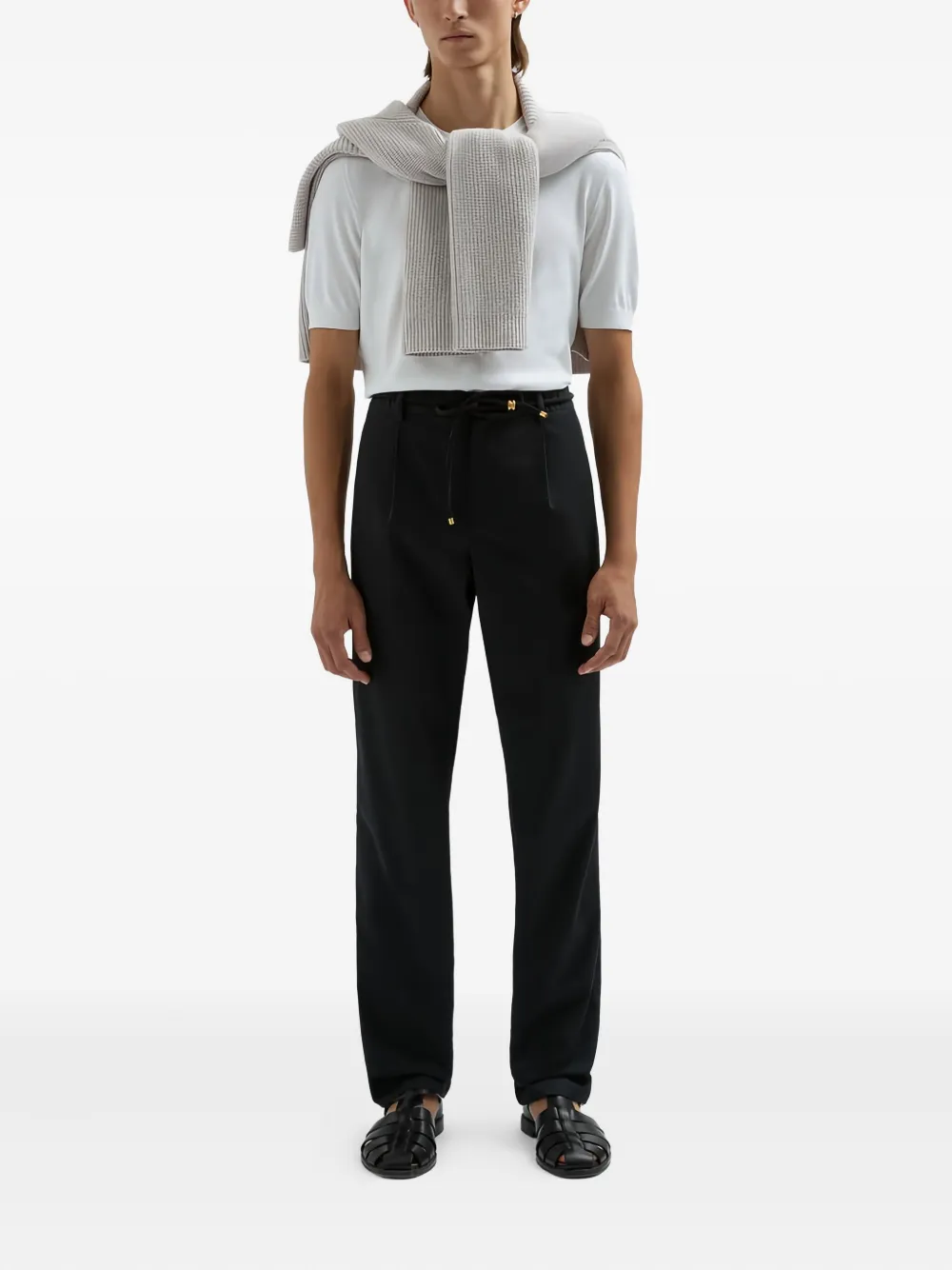Agnona Setico gebreid T-shirt met ronde hals en korte mouwen - Wit