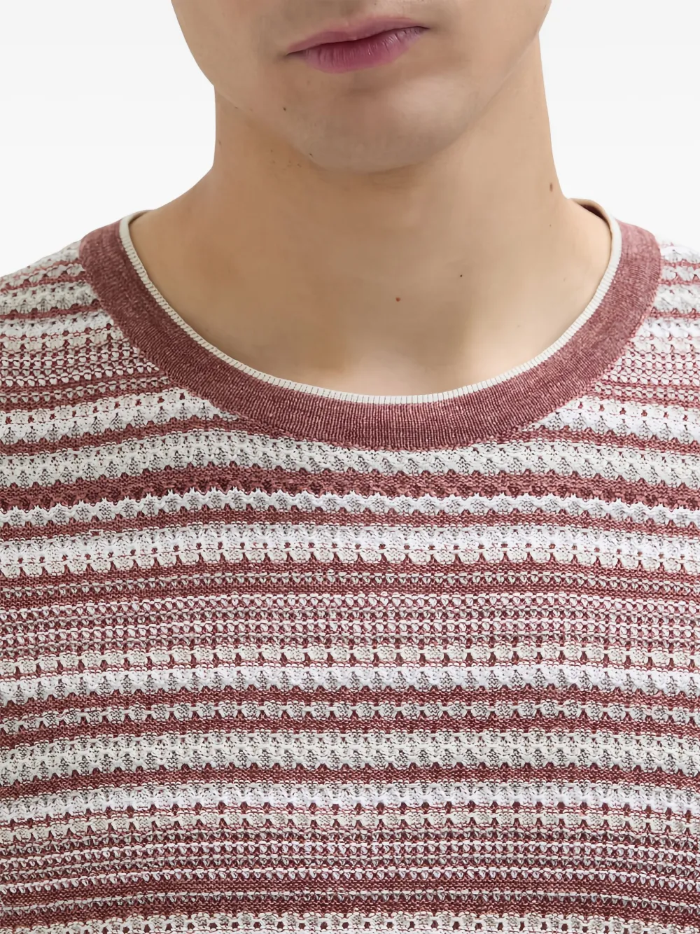 Agnona Linsee Jacquard Striped Knit T-shirt In Multi