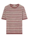 Agnona Linsee jacquard striped knit T-shirt - Red