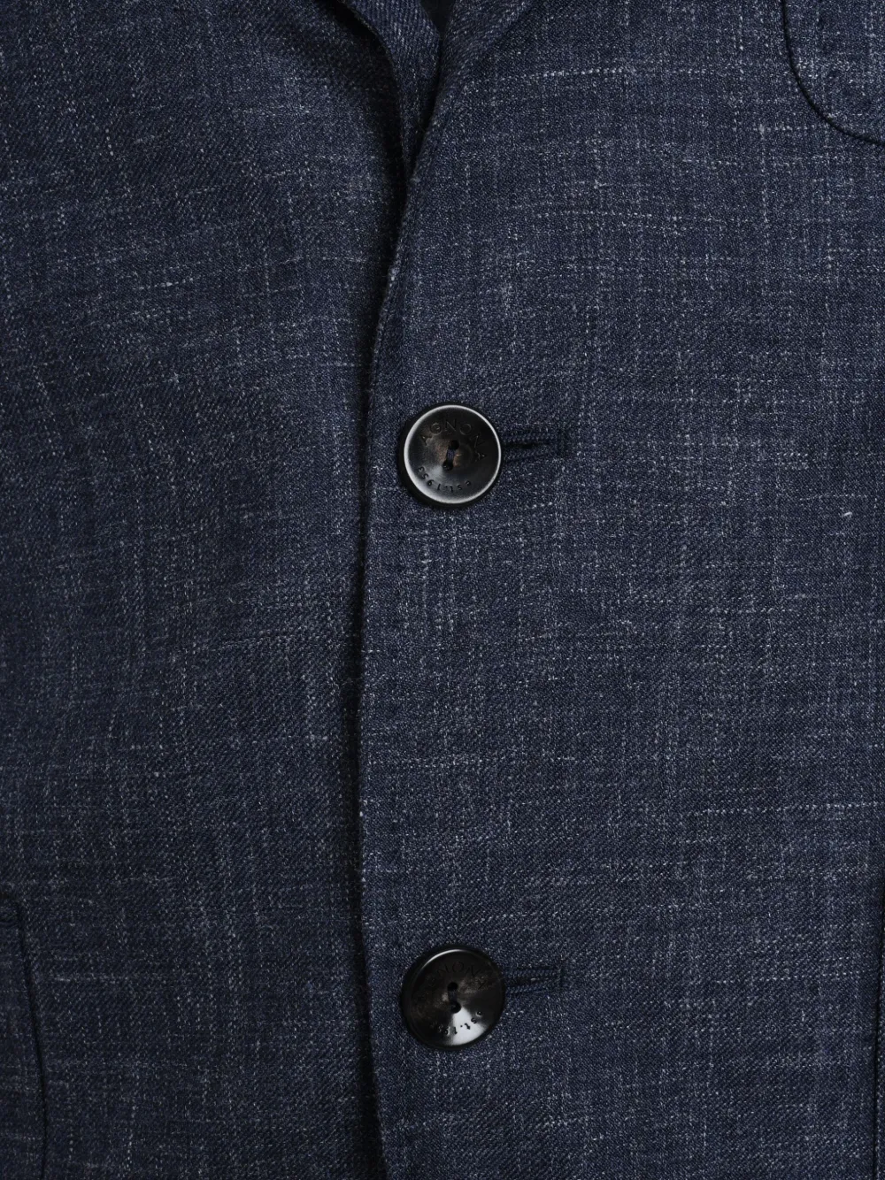 Agnona Linen Single-breasted Blazer In Blue