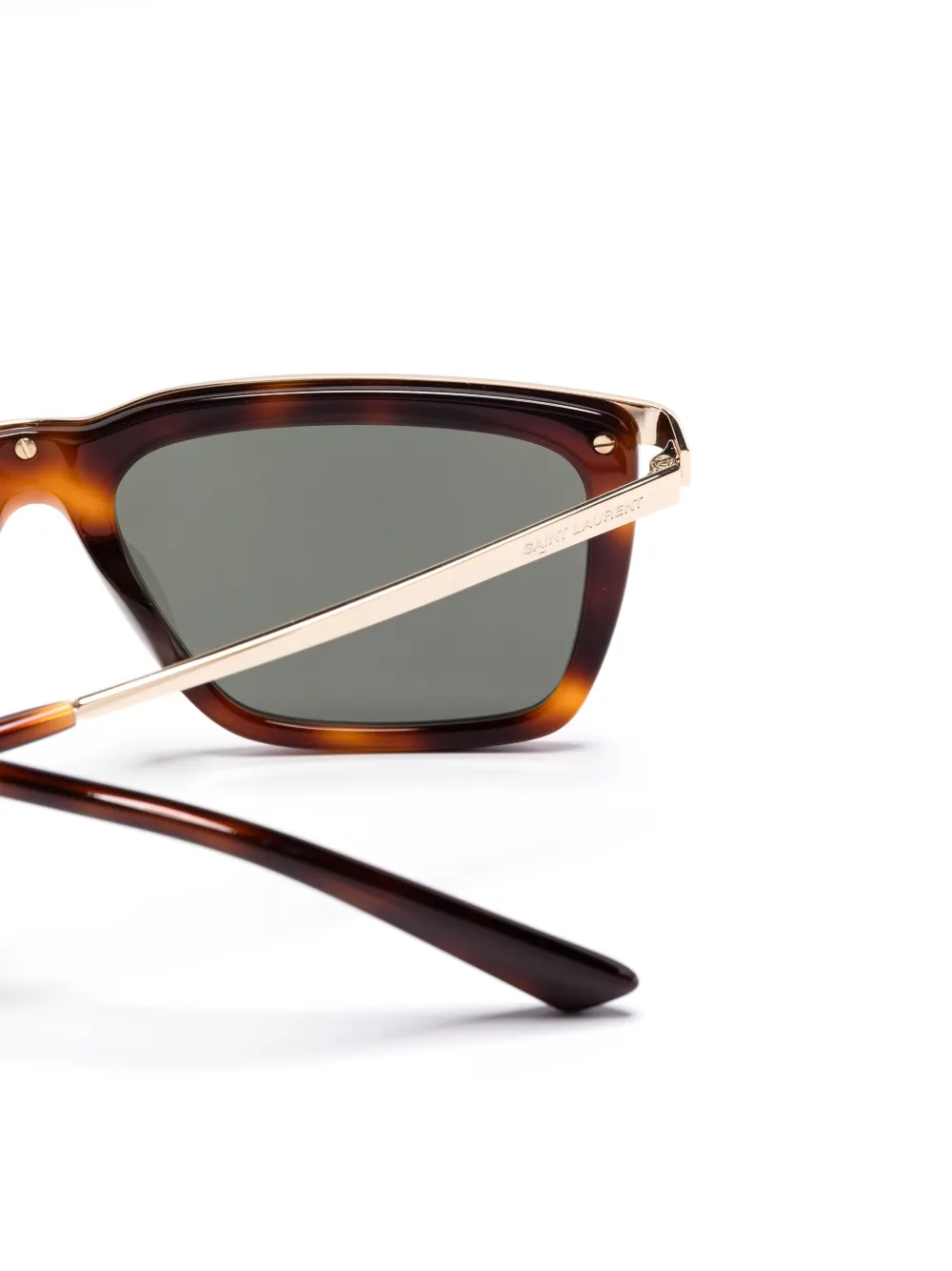 Saint Laurent Eyewear Zonnebril met vierkant montuur Bruin