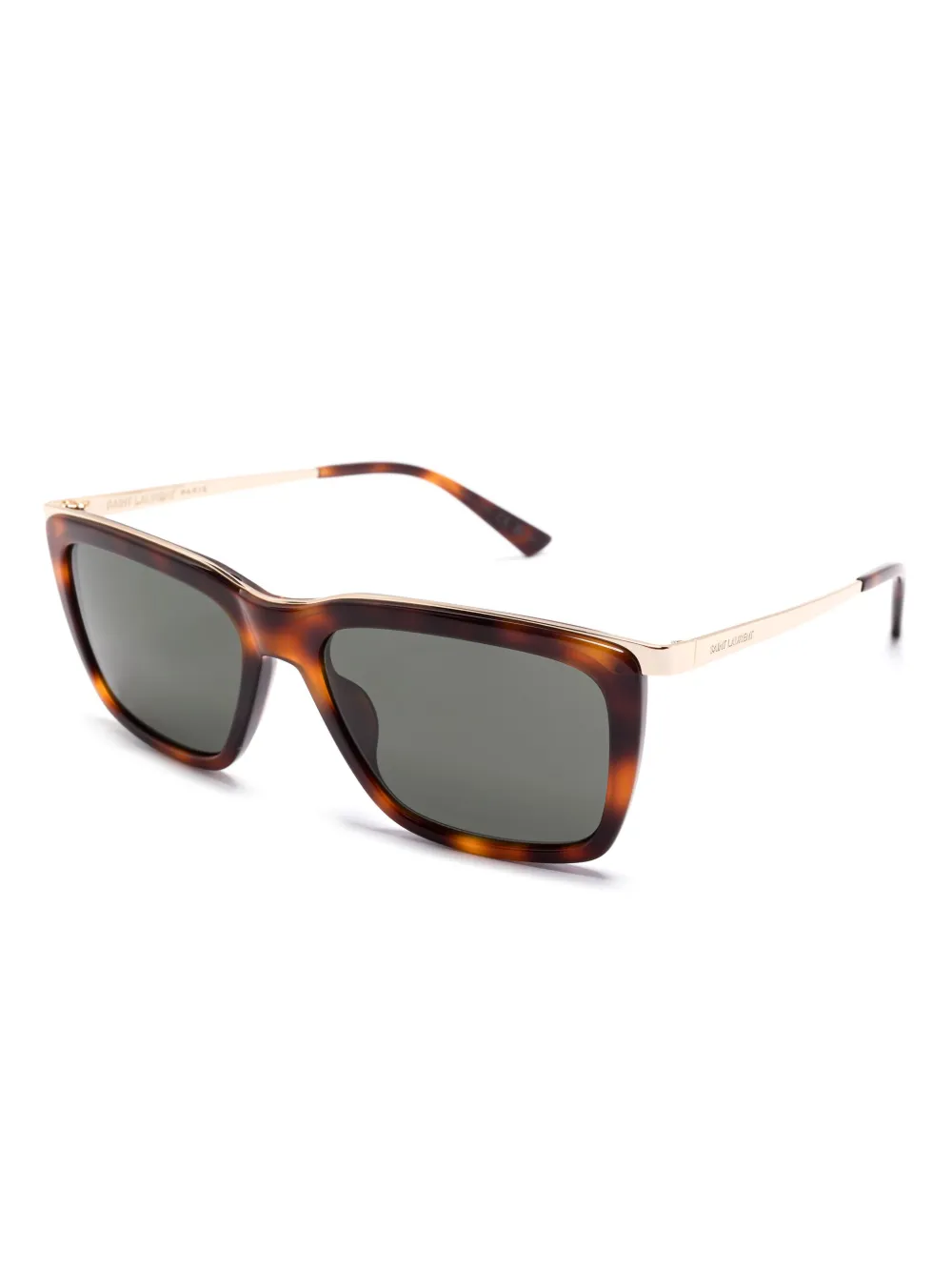 Saint Laurent Eyewear Zonnebril met vierkant montuur - Bruin