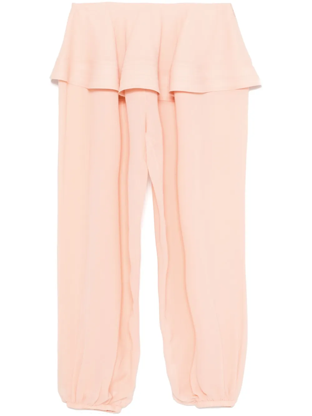 Alaïa peplum georgete trousers | Orange | Image 1
