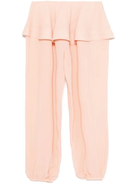 Alaïa pantalones de georgette con peplum