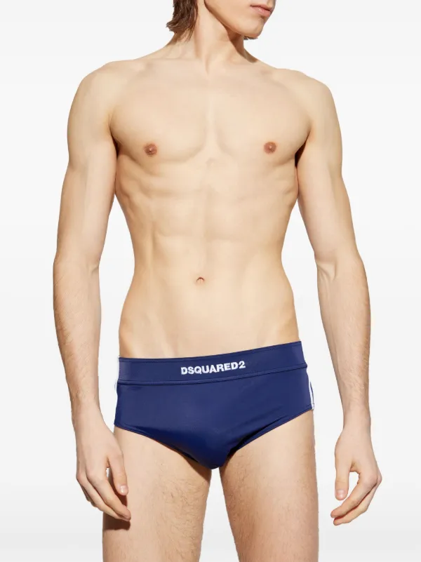 DSQUARED2 logo-embroidered Swim Trunks | Blue | FARFETCH AZ