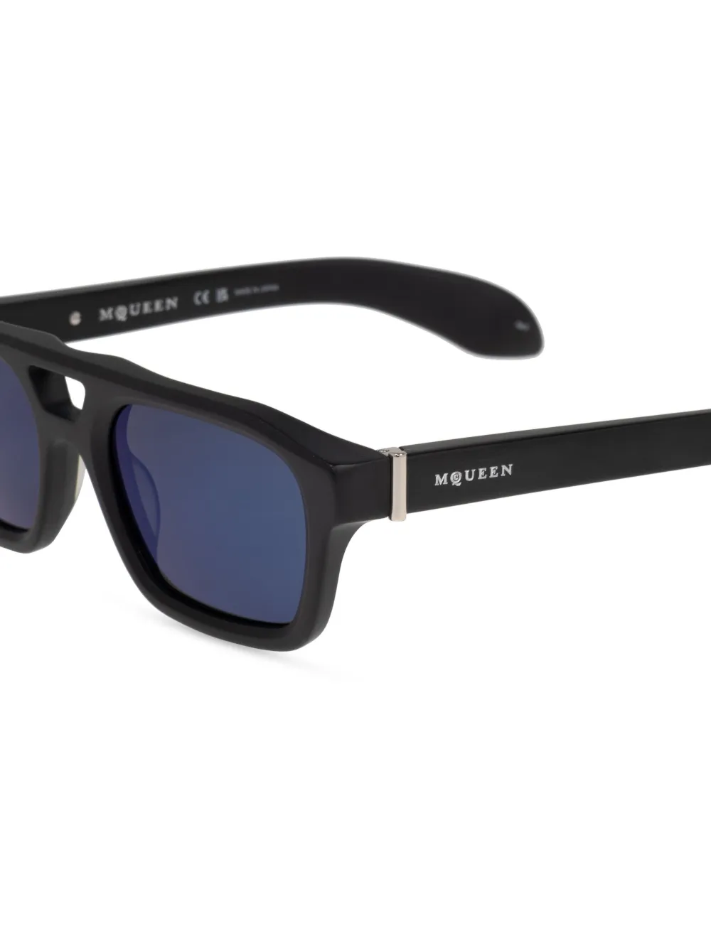 Alexander McQueen Eyewear Zonnebril met vierkant montuur Zwart