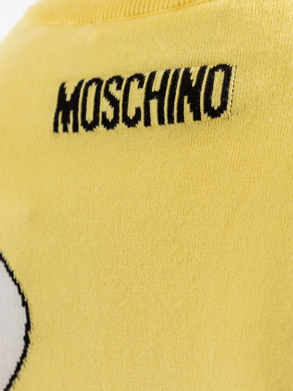 Moschino Trui met ei-patroon Geel