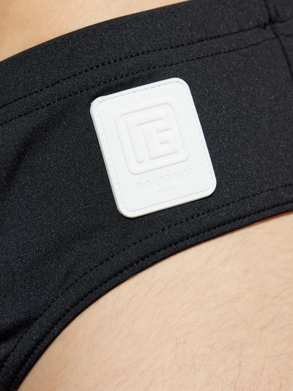 Balmain Zwembroek met logo-applicatie Zwart