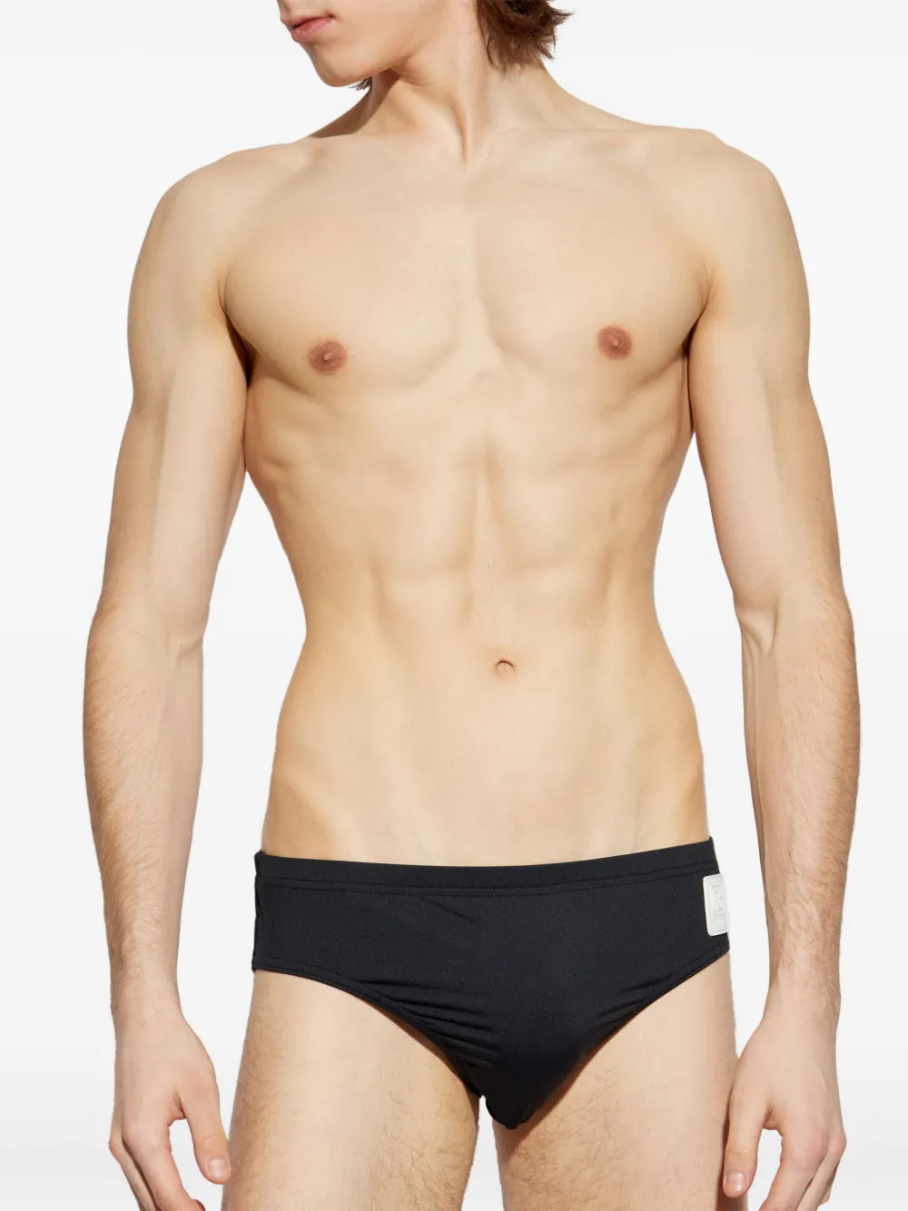 Balmain logo-appliqué swim briefs - Zwart