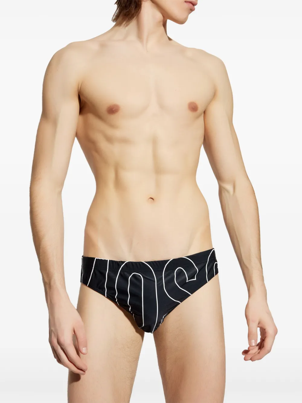 Moschino logo swim trunks - Zwart