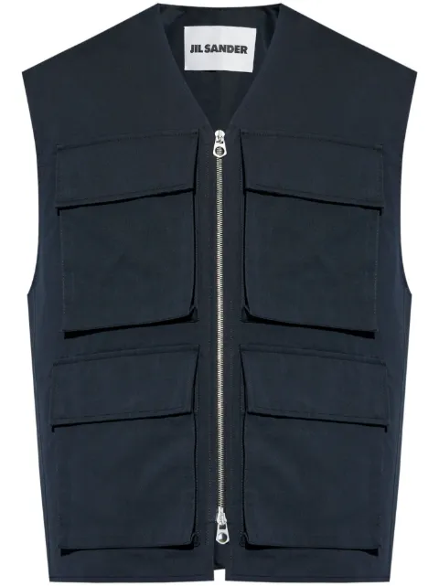 Jil Sander chaleco con cuatro bolsillos