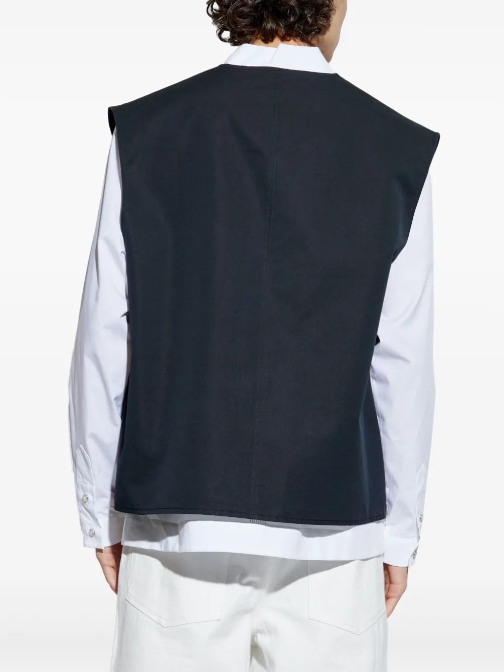 Jil Sander Gilet met vier zakken Zwart