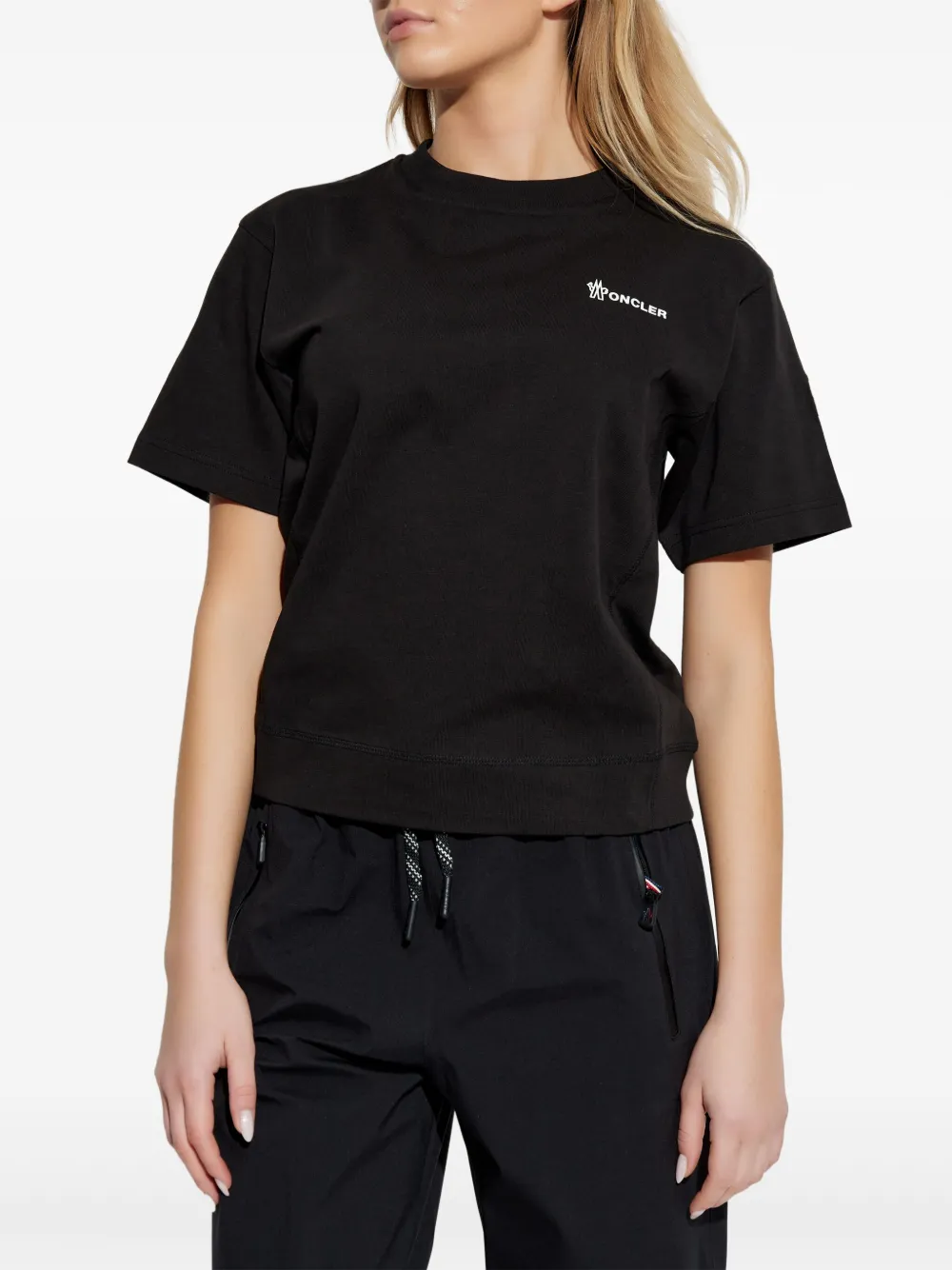 Moncler Grenoble T-shirt met logoprint Zwart
