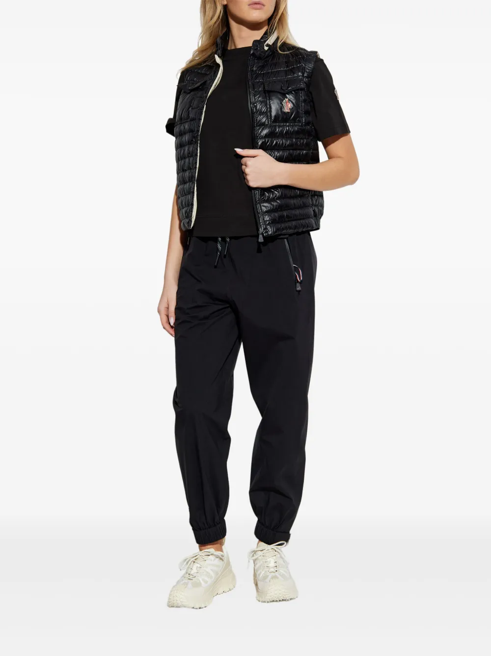 Moncler Grenoble T-shirt met logoprint Zwart